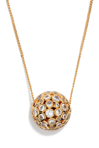 On The Dot Sphere Pendant, Plated Metal & Cubic Zirconia